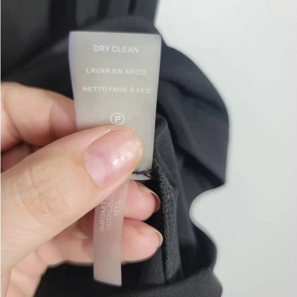 Karl Lagerfeld Paris Foldover Top Size S Crew Neck Sleeveless Stretch Tank Black - Picture 6 of 6